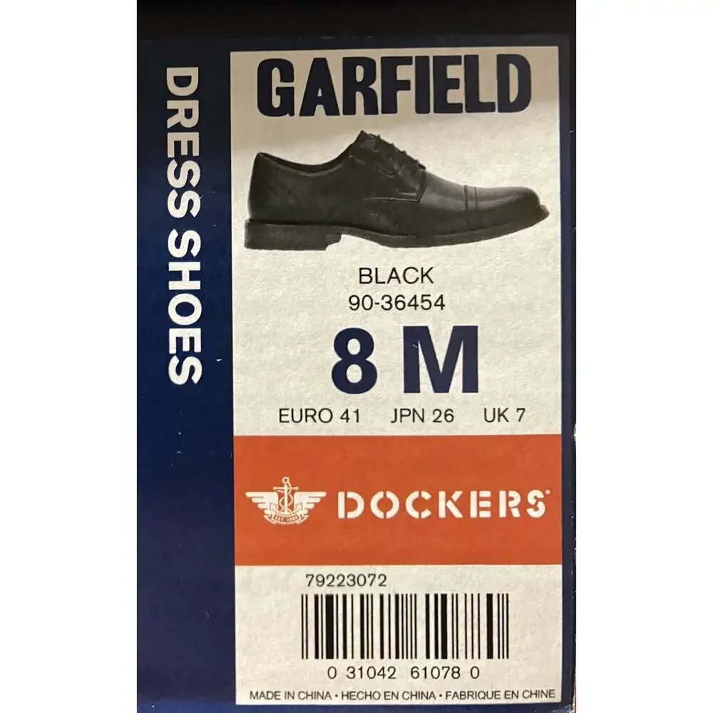 Mens Dockers Garfield Cap-Toe Oxford Dress Shoes Lace-up Black US Size 8